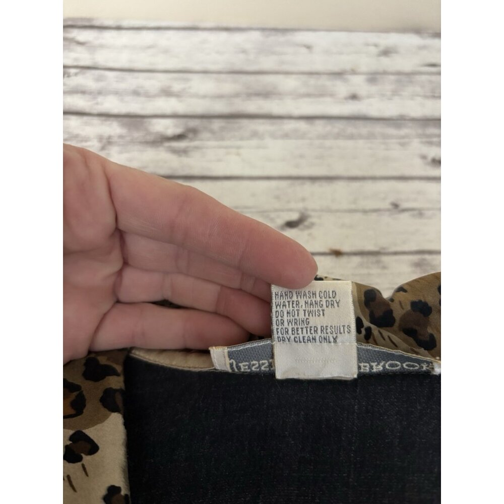 Jessica Holbrook Leopard Print SILK Shirt Cheetah Cat Animal Print Shirt Medium - Picture 10 of 10